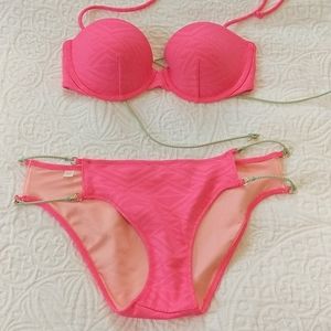 Neon pink bikini